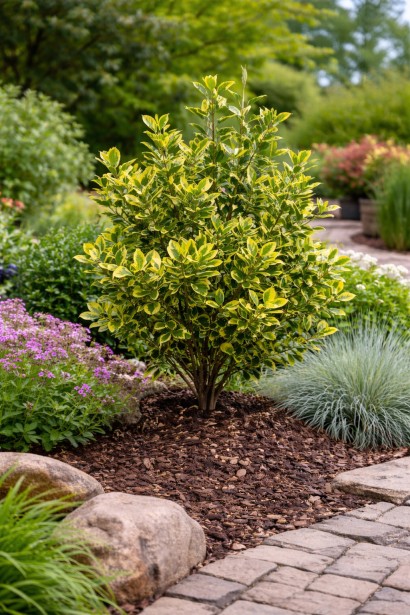 Variegated Golden King Holly в ландшафті